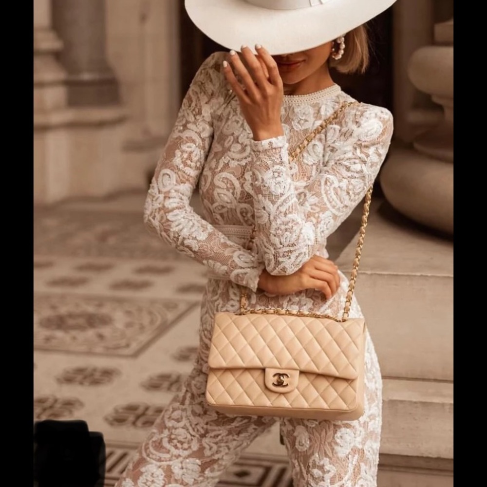 Bella Erá White Ecru Jumpsuit In Embroidered Lace - Picture 6 of 12